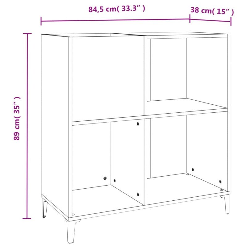 vidaXL Skrinka na platne čierna 84,5x38x89 cm kompozitné drevo