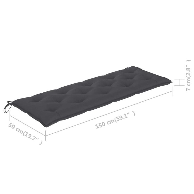 vidaXL 3-miestna záhradná lavica s vankúšom 150 cm eukalyptový masív