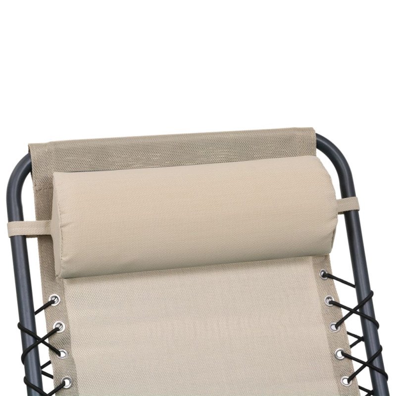 vidaXL Opierka hlavy na ležadlo krémová 40x7,5x15 cm textilén