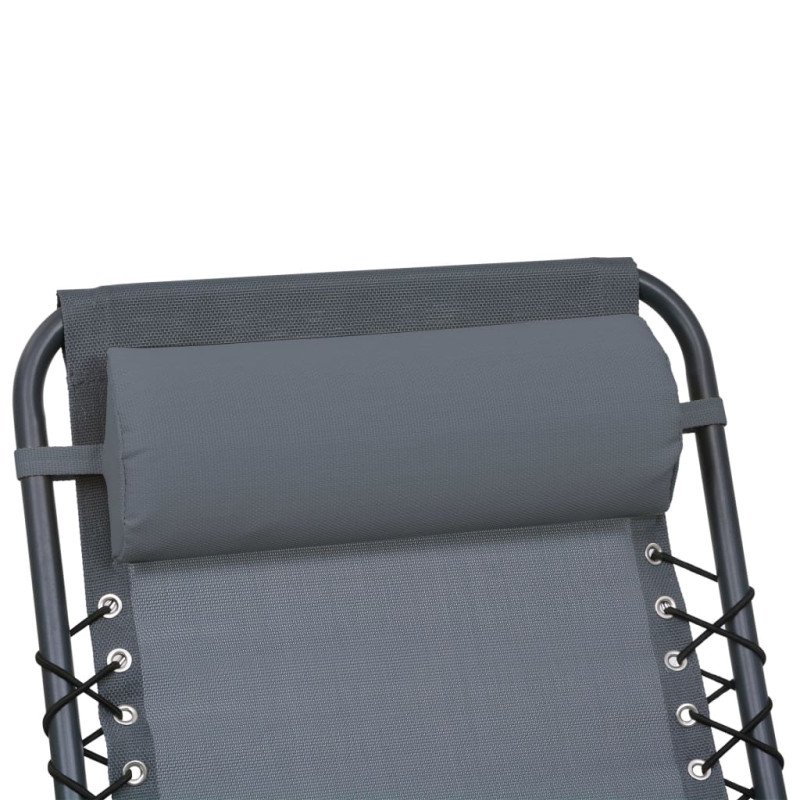 vidaXL Opierka hlavy na ležadlo sivá 40x7,5x15 cm textilén