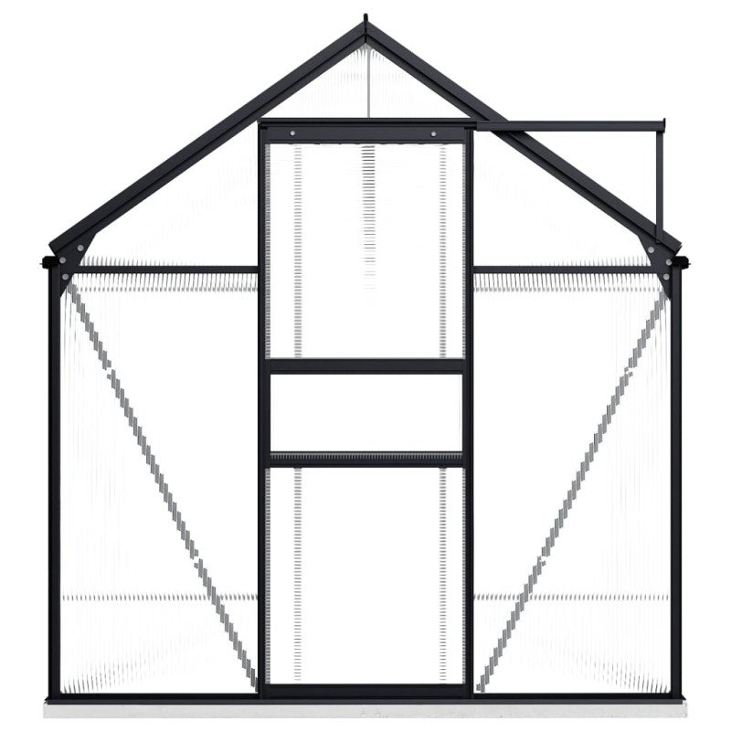 vidaXL Skleník s podkladovým rámom, antracitový, hliník 5,89 m²