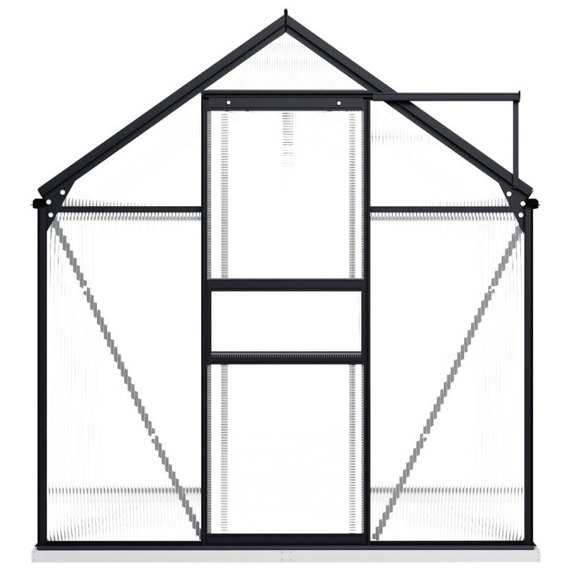 vidaXL Skleník s podkladovým rámom, antracitový, hliník 3,61 m²