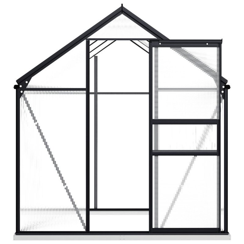 vidaXL Skleník s podkladovým rámom, antracitový, hliník 3,61 m²