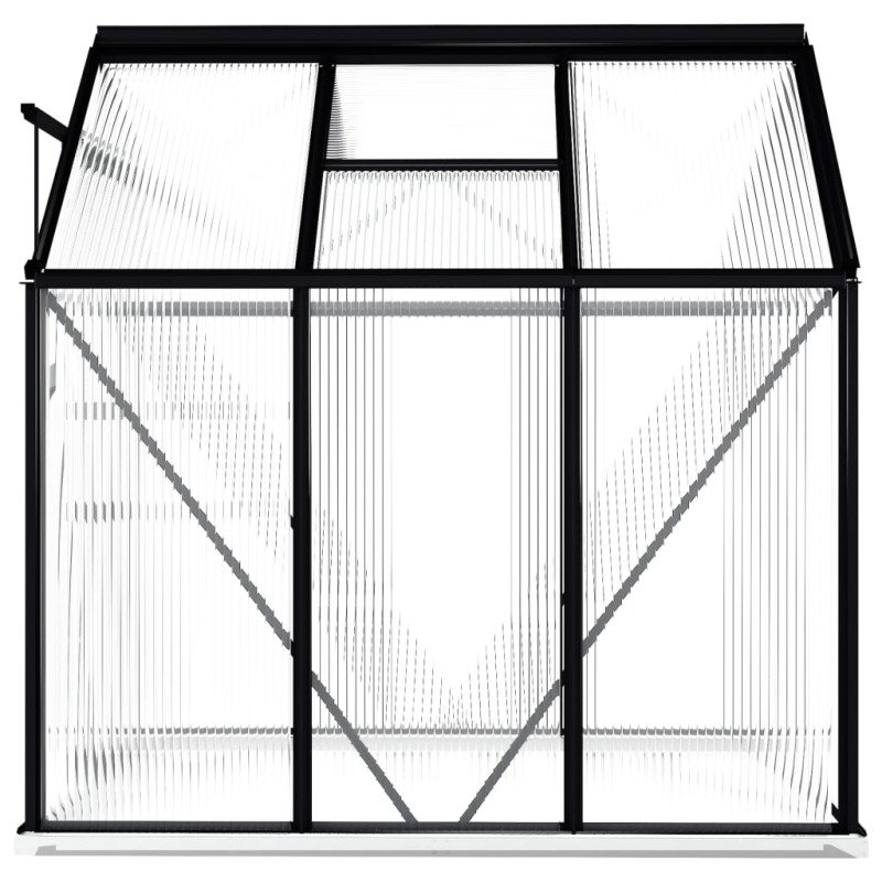 vidaXL Skleník s podkladovým rámom, antracitový, hliník 3,61 m²