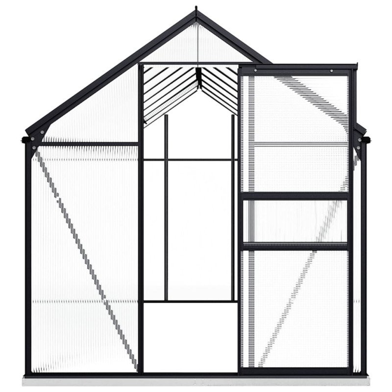 vidaXL Skleník s podkladovým rámom, antracitový, hliník 9,31 m²