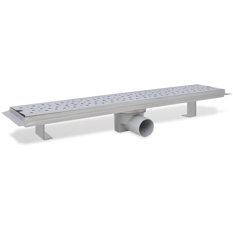 vidaXL Rovný sprchový odtok, s bublinkami, 630x140 mm, nerezová oceľ
