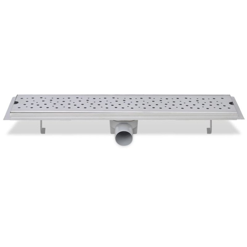 vidaXL Rovný sprchový odtok, s bublinkami, 630x140 mm, nerezová oceľ