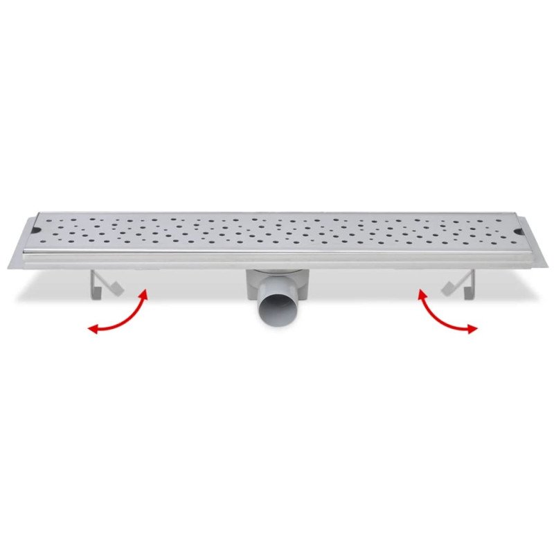 vidaXL Rovný sprchový odtok, s bublinkami, 630x140 mm, nerezová oceľ