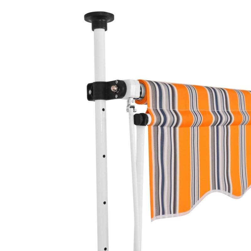 vidaXL Ručne zaťahovacia markíza, 400 cm, žlto-modré pásiky
