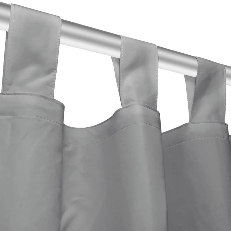 vidaXL Mikrosaténový záves so slučkami, 2 ks, 140x225 cm, sivý