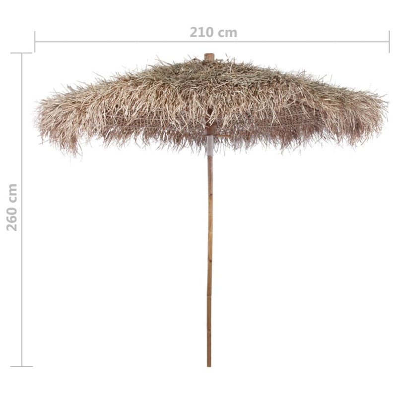 vidaXL Bambusový slnečník so strechou z banánových listov, 210 cm