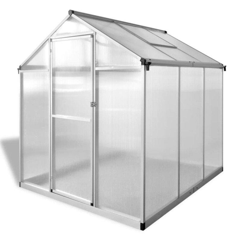 vidaXL Skleník, spevnený hliník 3,46 m²
