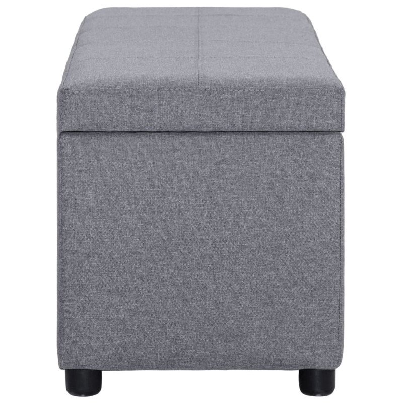 vidaXL Lavica s úložným priestorom 116 cm bledosivá polyester