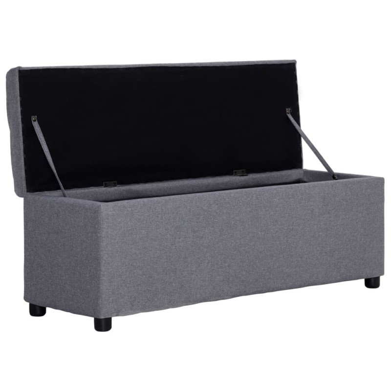 vidaXL Lavica s úložným priestorom 116 cm bledosivá polyester