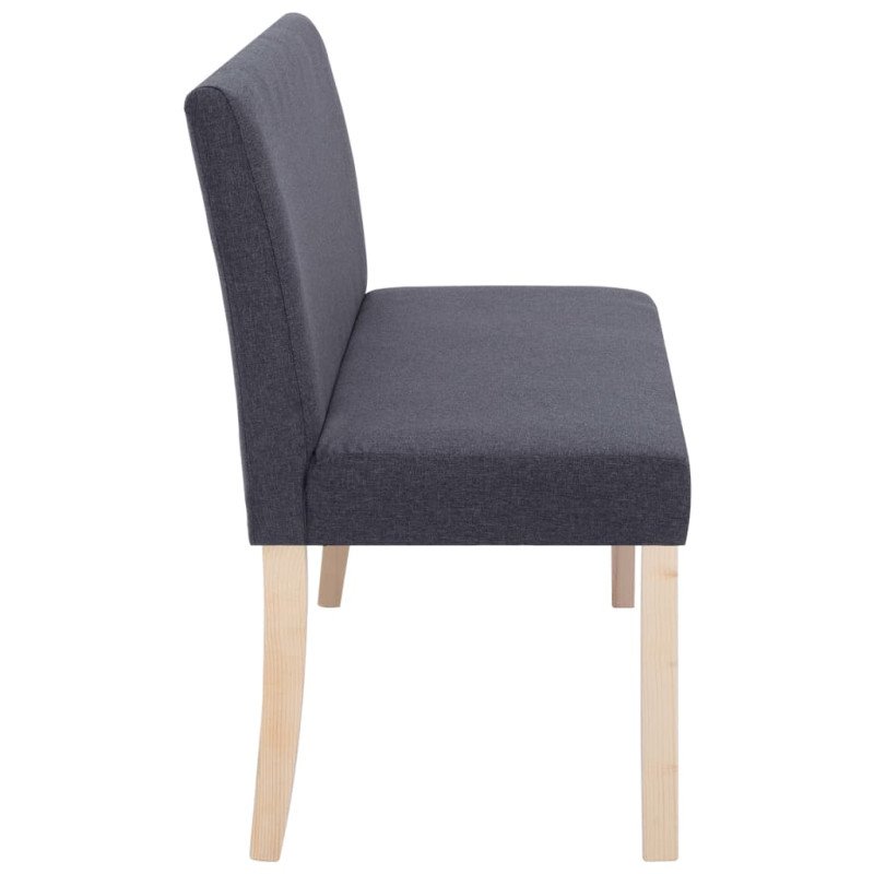 vidaXL Lavica 139,5 cm tmavosivá polyester
