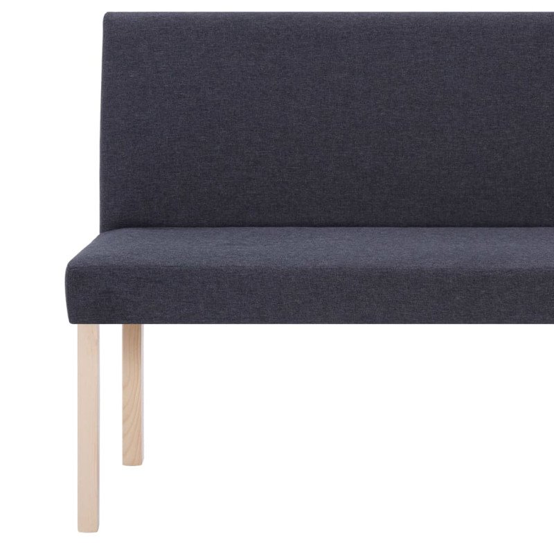 vidaXL Lavica 139,5 cm tmavosivá polyester