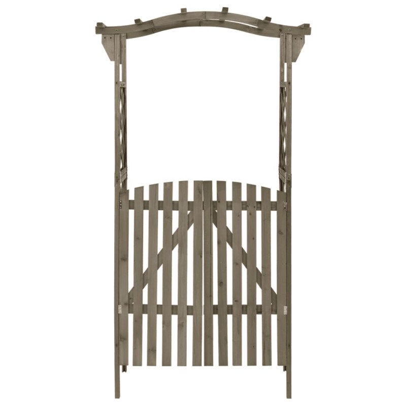 vidaXL Pergola s bránkou 116x40x204 cm sivá masívne jedľové drevo