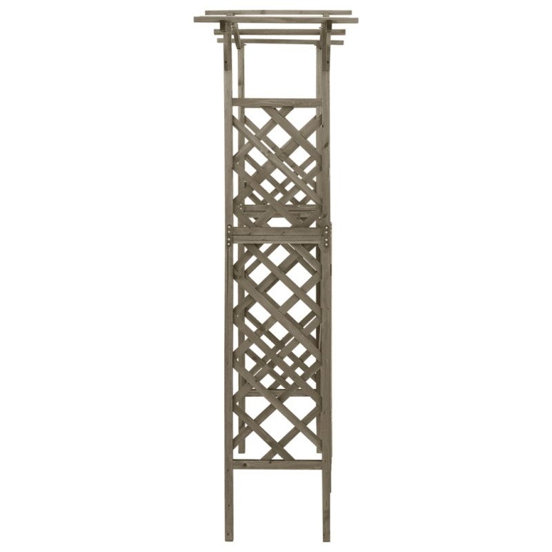 vidaXL Pergola s bránkou 116x40x204 cm sivá masívne jedľové drevo