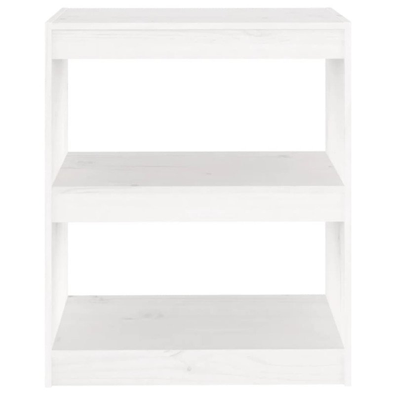 vidaXL Knižnica/deliaca stena biela 60x30x71,5 cm masívna borovica