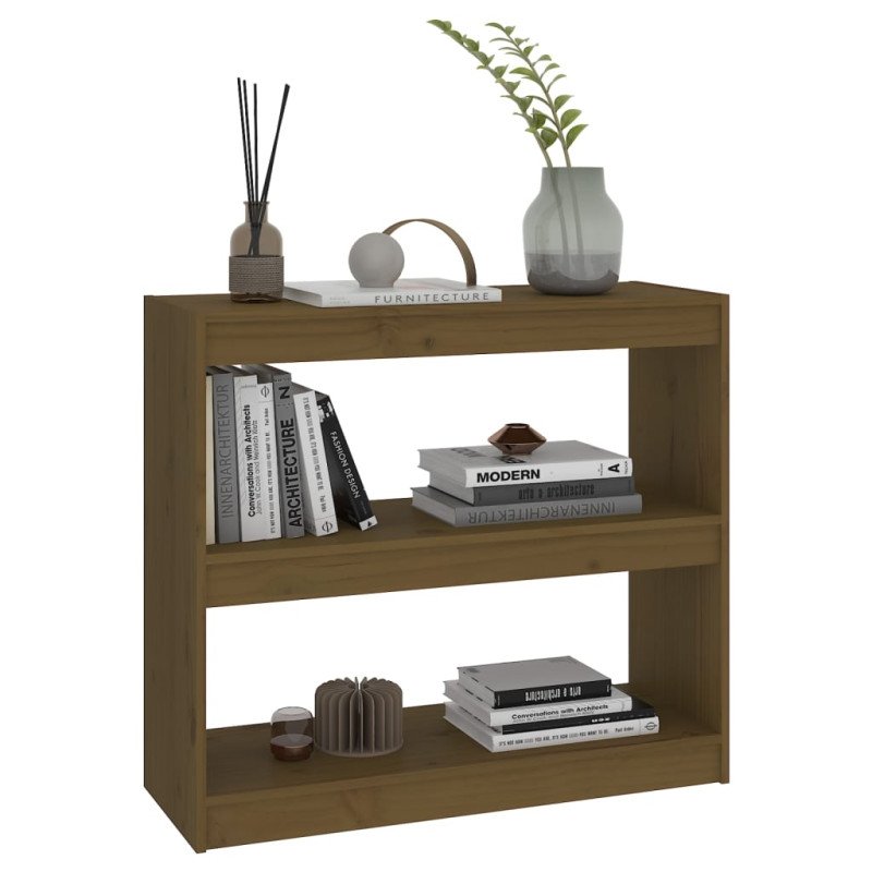 vidaXL Knižnica/deliaca stena medová 80x30x71,5 cm masívna borovica