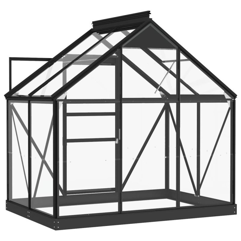 vidaXL Sklenený skleník, antracitový 155x103x191 cm, hliník
