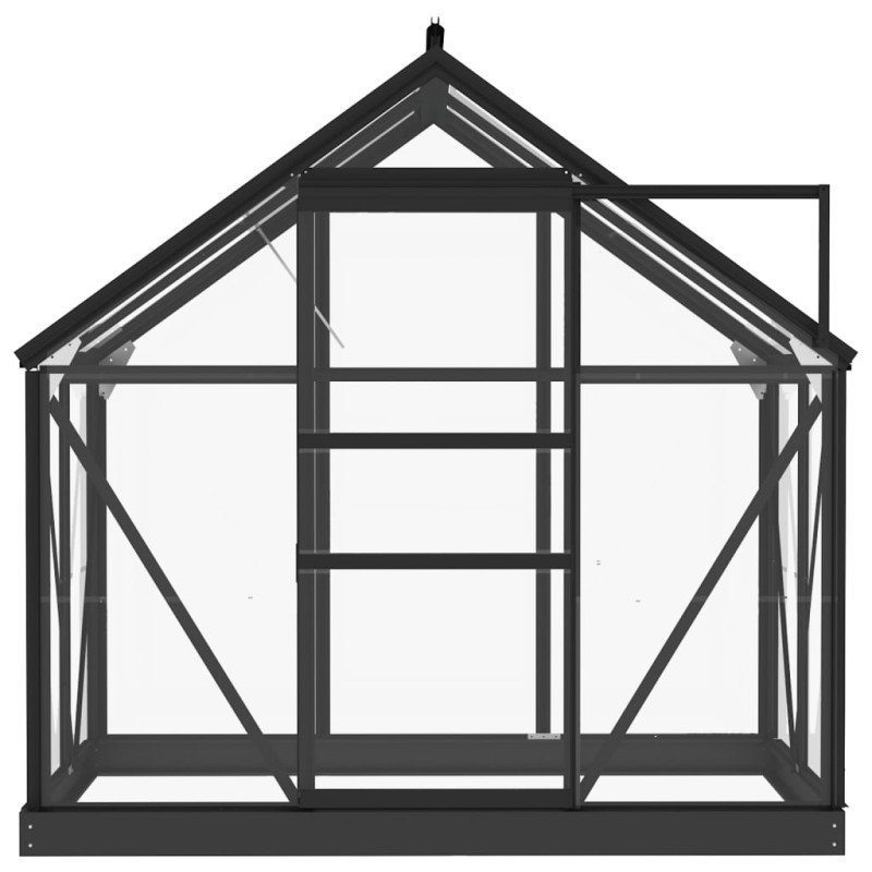 vidaXL Sklenený skleník, antracitový 155x103x191 cm, hliník