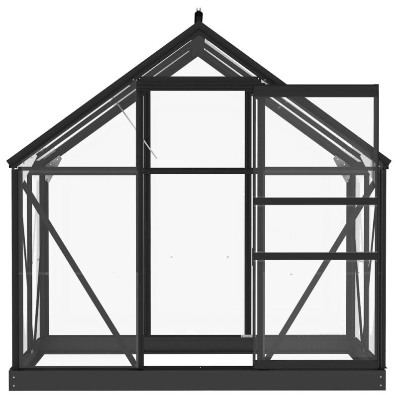 vidaXL Sklenený skleník, antracitový 155x103x191 cm, hliník