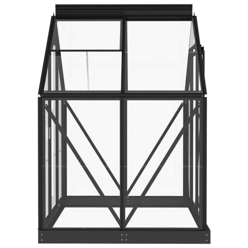 vidaXL Sklenený skleník, antracitový 155x103x191 cm, hliník