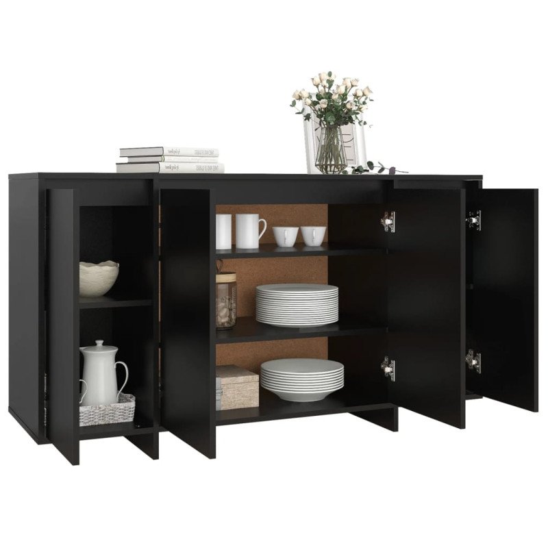 vidaXL Komoda čierna 135x41x75 cm drevotrieska