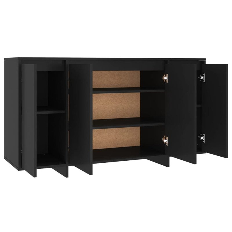 vidaXL Komoda čierna 135x41x75 cm drevotrieska
