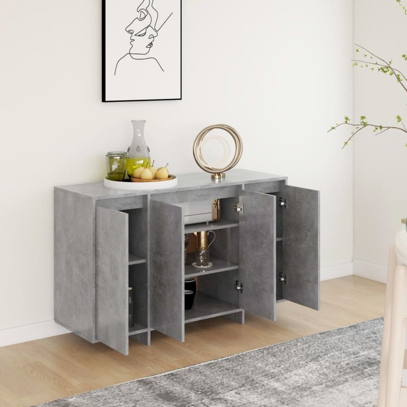 vidaXL Komoda betónovo-sivá 120x41x75 cm drevotrieska