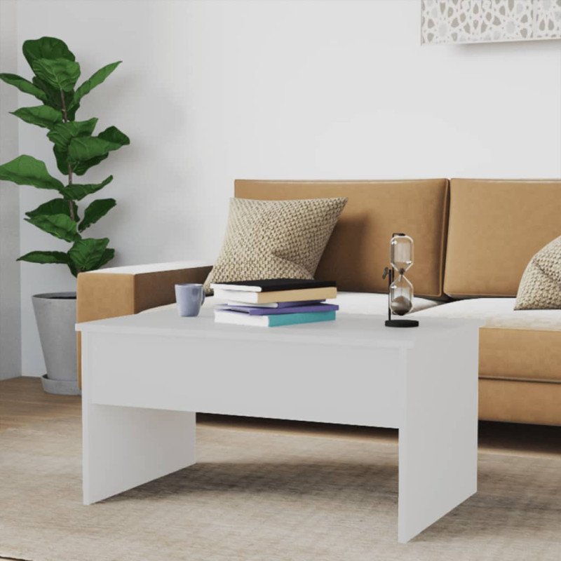 vidaXL Konferenčný stolík biely 80x50,5x41,5 cm spracované drevo