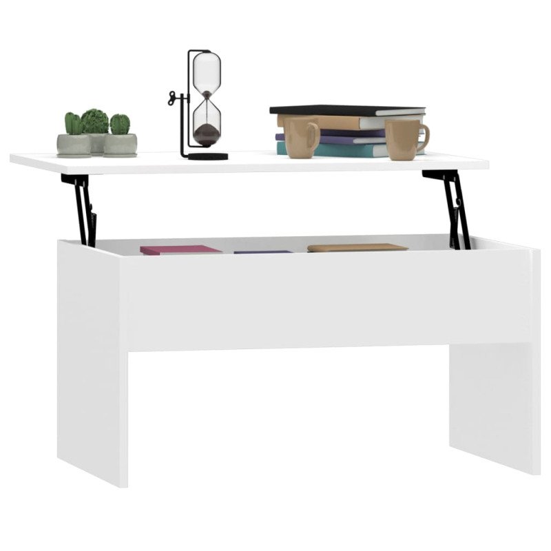 vidaXL Konferenčný stolík lesklý biely 80x50,5x41,5cm spracované drevo