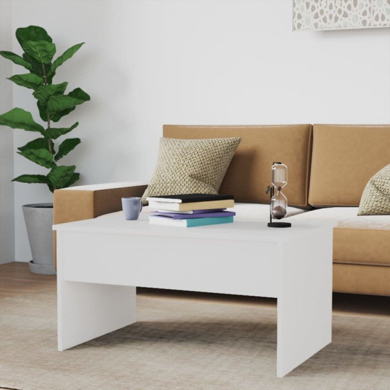 vidaXL Konferenčný stolík lesklý biely 80x50,5x41,5cm spracované drevo