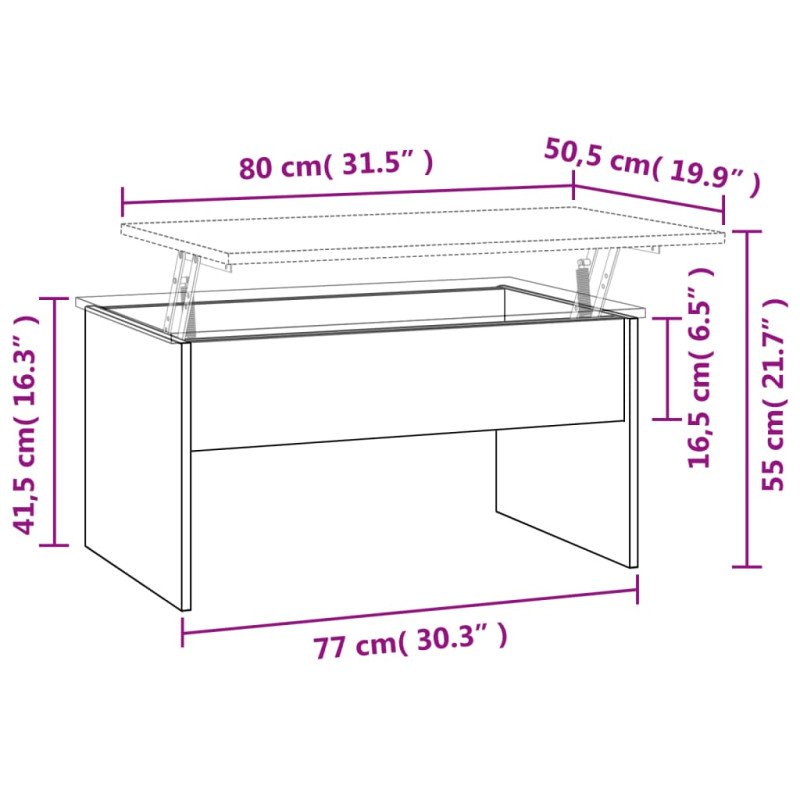 vidaXL Konferenčný stolík lesklý biely 80x50,5x41,5cm spracované drevo