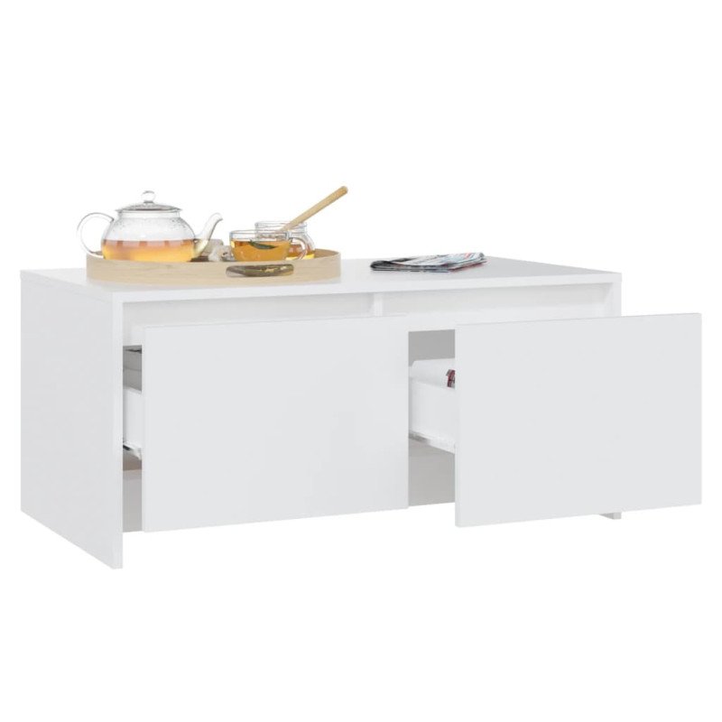 vidaXL Konferenčný stolík biely 90x50x41,5 cm drevotrieska