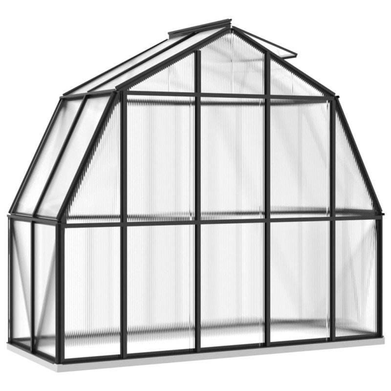 vidaXL Skleník s podkladovým rámom, antracitový 3,3 m², hliník