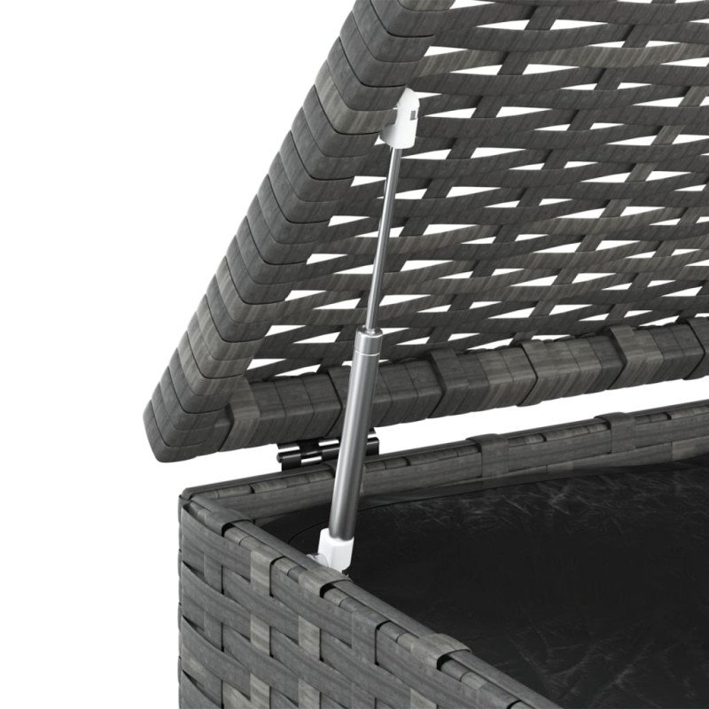 vidaXL Záhradný úložný box z polyratanu 100x49x103,5 cm sivý