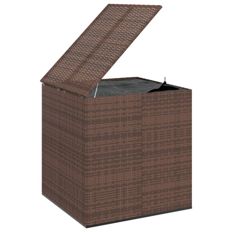 vidaXL Záhradný úložný box z polyratanu 100x97,5x104 cm hnedý