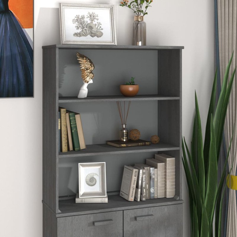 vidaXL Nadstavec na komodu HAMAR, tmavosivý 85x35x100 cm, borovica