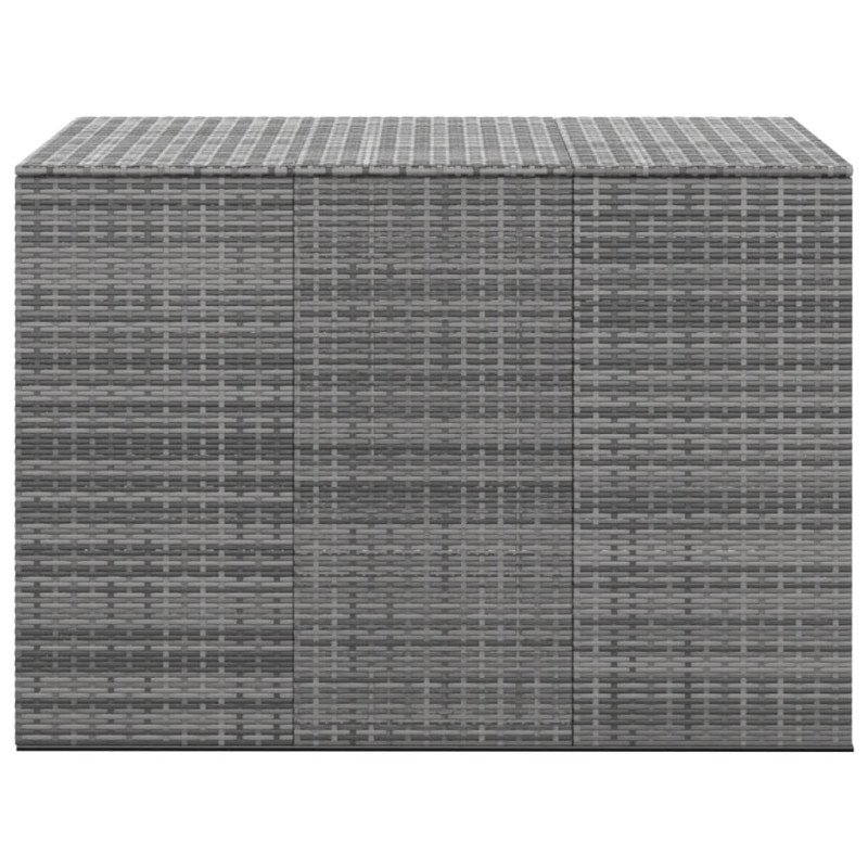 vidaXL Záhradný box na vankúše z polyratanu 145x100x103 cm sivý