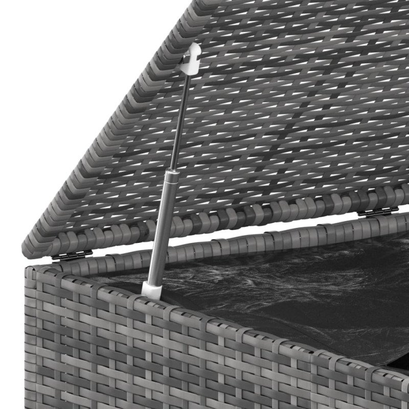 vidaXL Záhradný box na vankúše z polyratanu 145x100x103 cm sivý