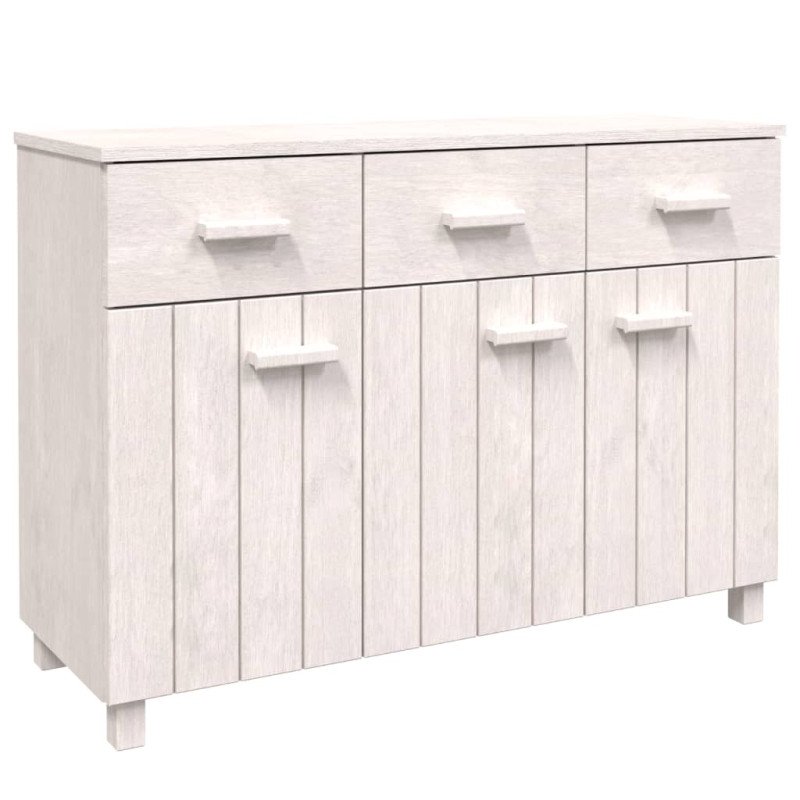 vidaXL Komoda HAMAR, biela 113x40x80 cm, borovicový masív