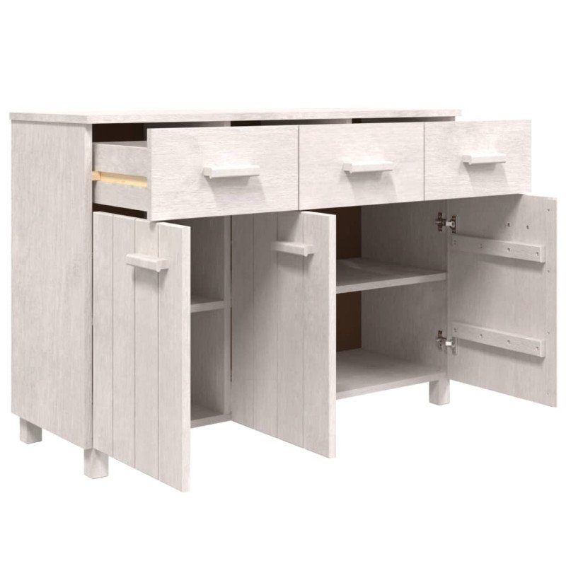 vidaXL Komoda HAMAR, biela 113x40x80 cm, borovicový masív