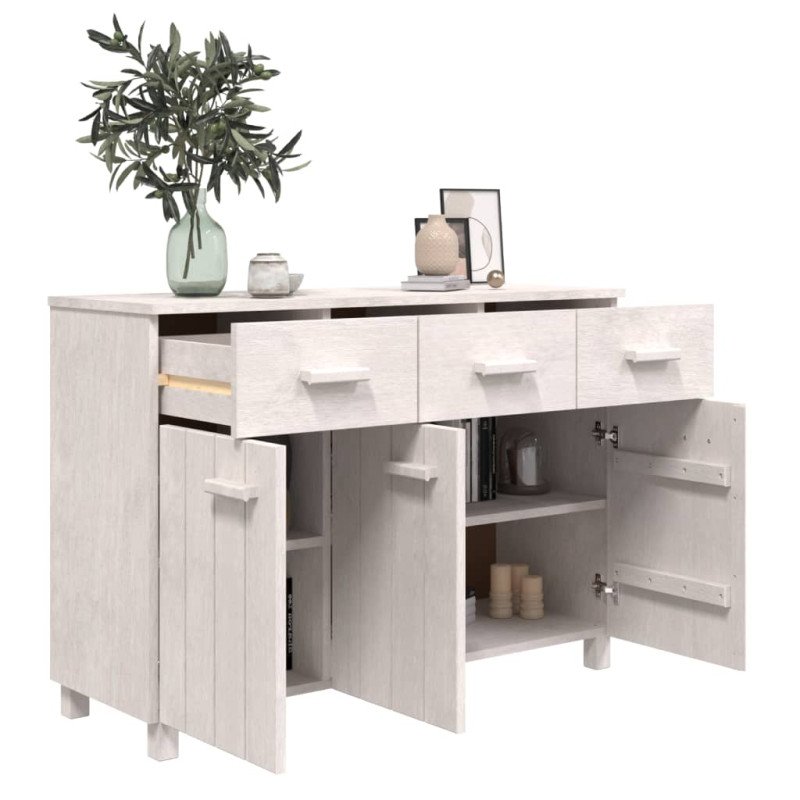 vidaXL Komoda HAMAR, biela 113x40x80 cm, borovicový masív