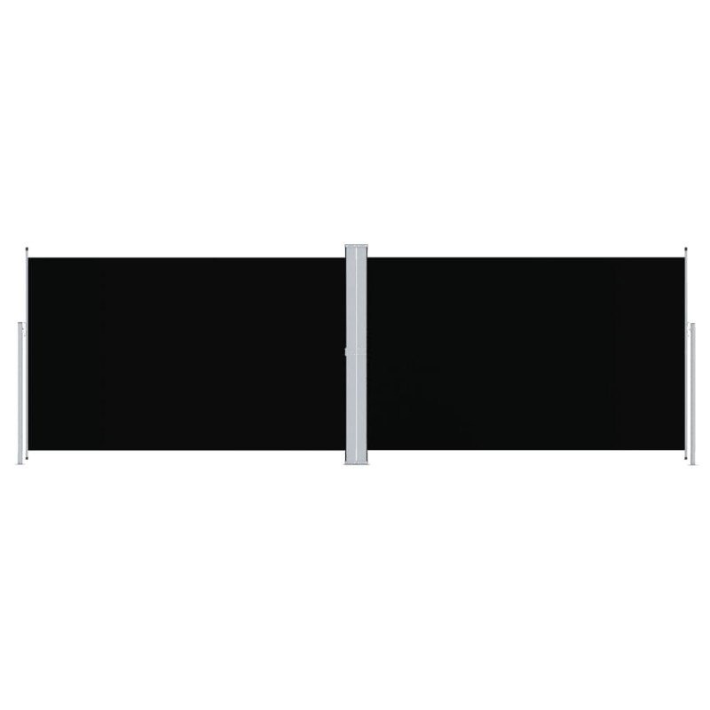 vidaXL Zaťahovacia bočná markíza čierna 200x600 cm