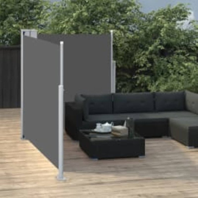 vidaXL Zaťahovacia bočná markíza antracitová 160x600 cm