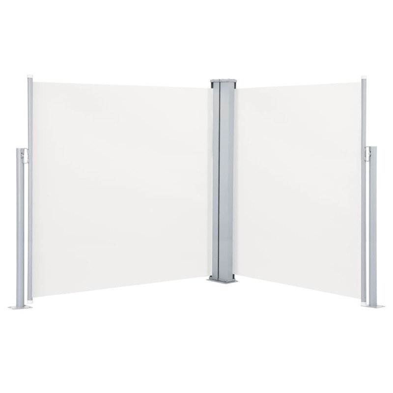 vidaXL Zaťahovacia bočná markíza krémová 140x600 cm