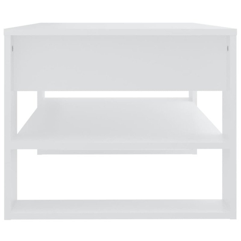 vidaXL Konferenčný stolík biely 102x55x45 cm spracované drevo