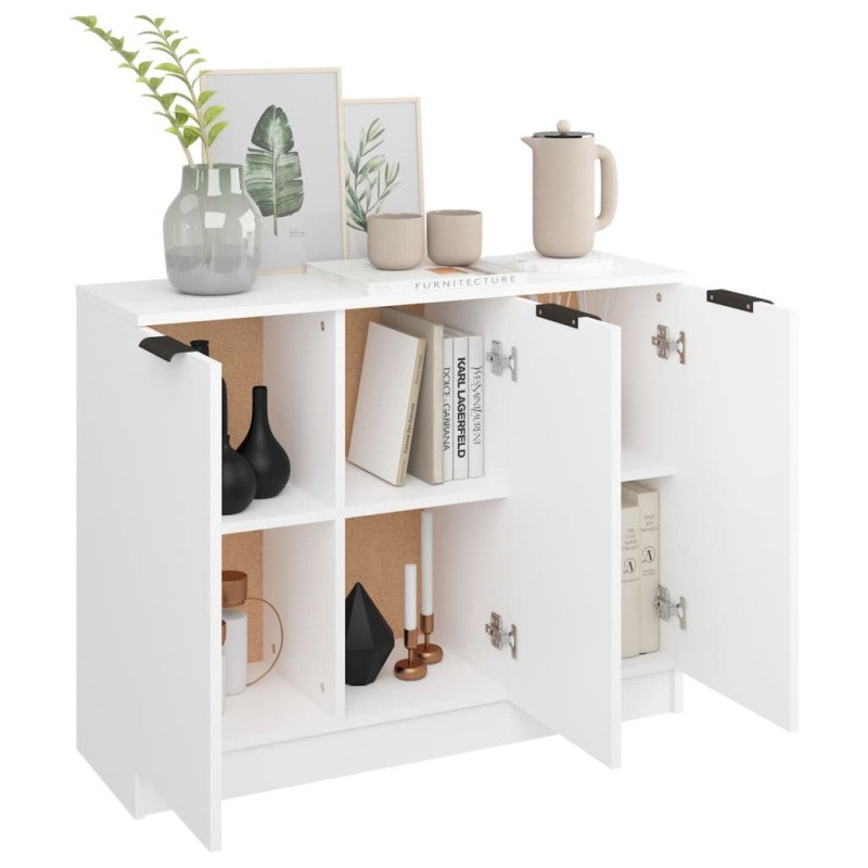 vidaXL Komoda biela 90,5x30x70 cm spracované drevo